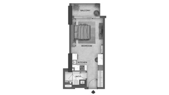 Apartment floor plan in Urban Park Residences No. 11007 (2D)